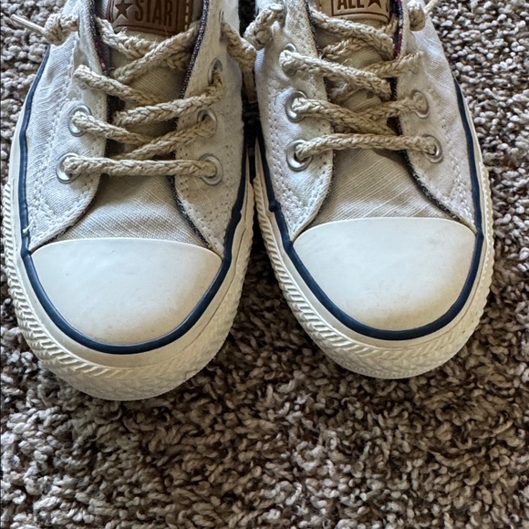 Converse Women’s Off-White Slip On Rope Lace Sneakers - Picture 5 of 10